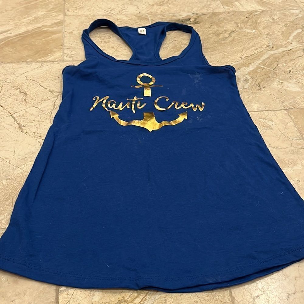 Nauti Crew royal blue tank top sz S